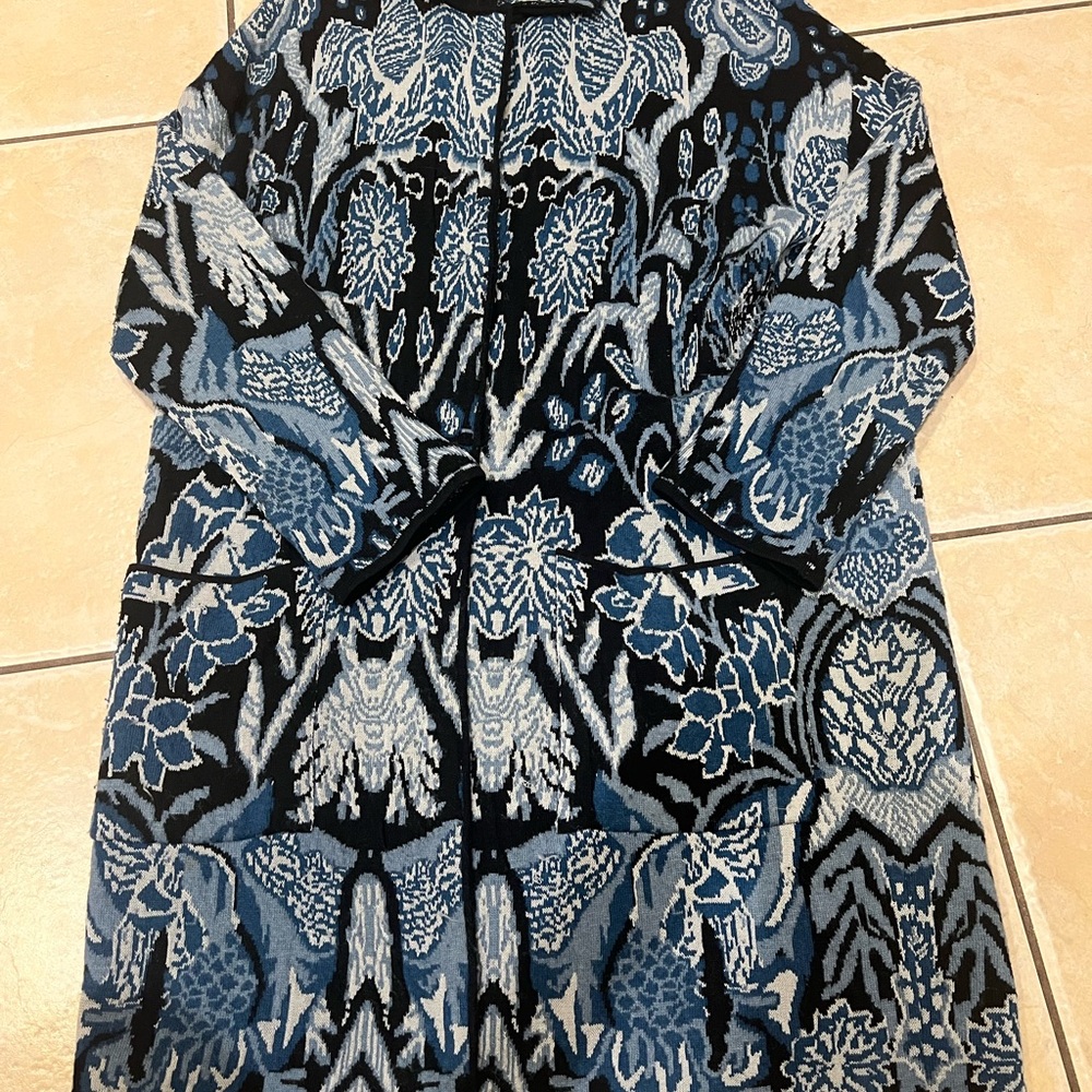J. Jill Wool Blend Prussian Blue Chesnut Hill Topper